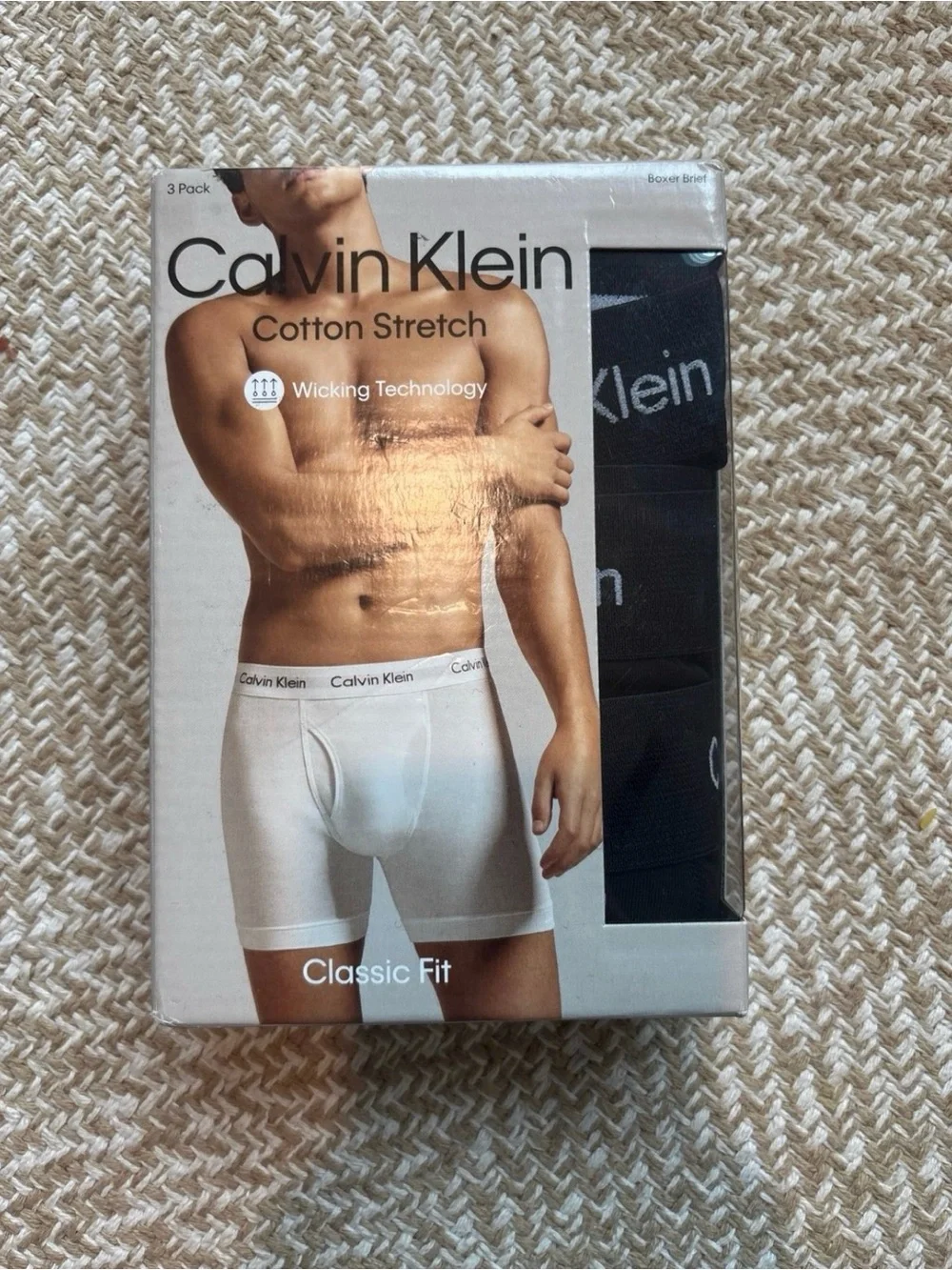Calvin Klein Cotton Stretch Boxer Briefs - White & Black (3 Pack)